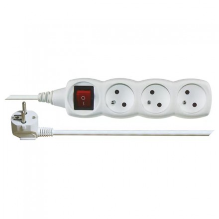 Emos P1312 Prodlužovací kabel s vypínačem – 3 zásuvky, 2m, bílý
