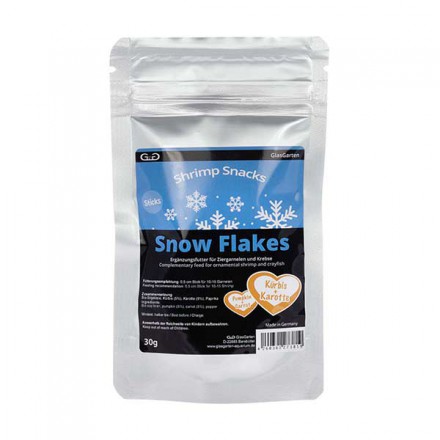 GlasGarten Shrimp Snacks Snow Flakes 30 g Dýně + mrkev » Krevetkárium